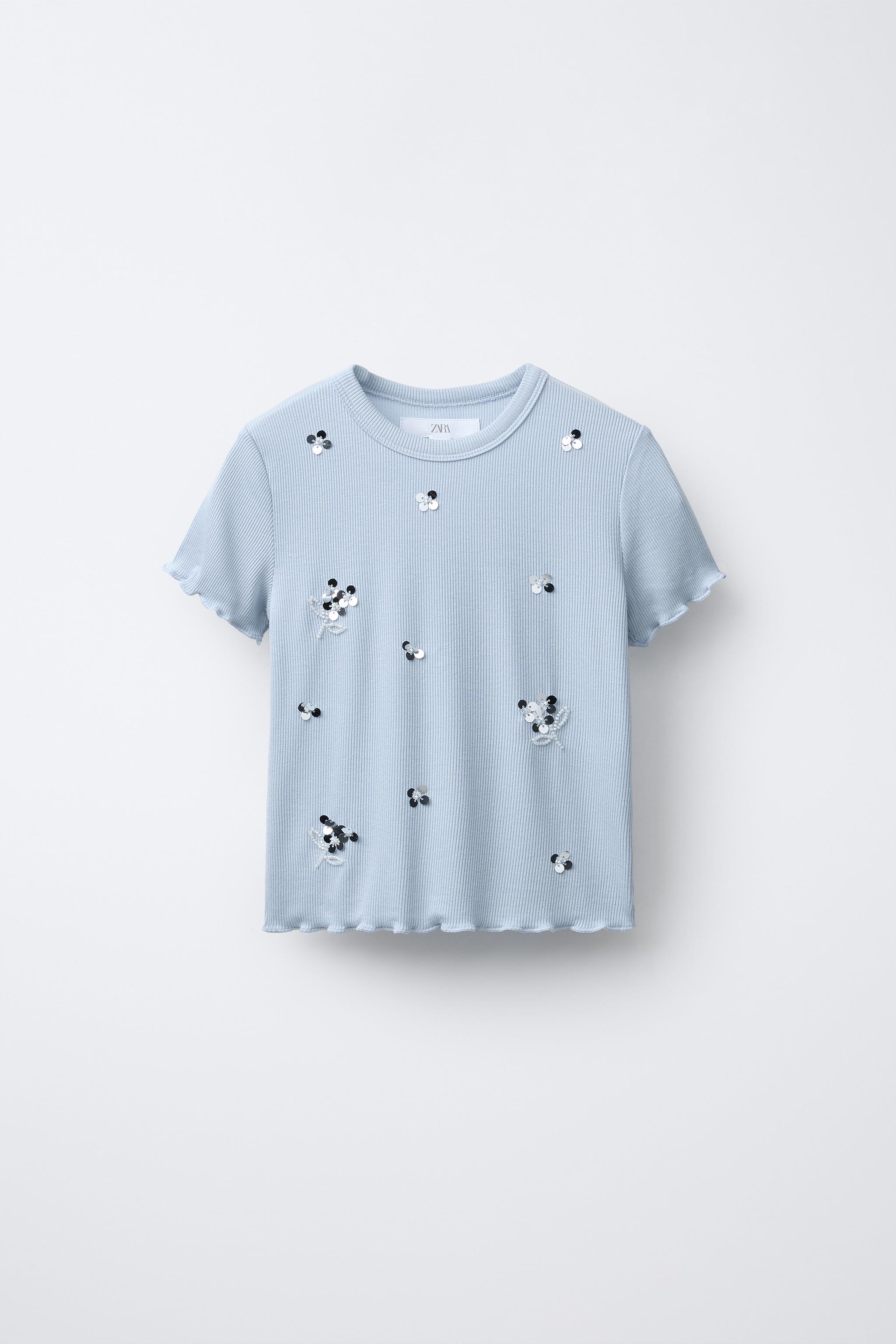 RIBBED SEQUIN T-SHIRT